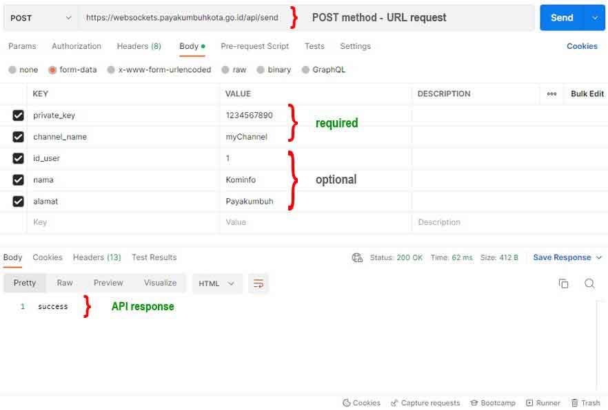 Websockets API Request